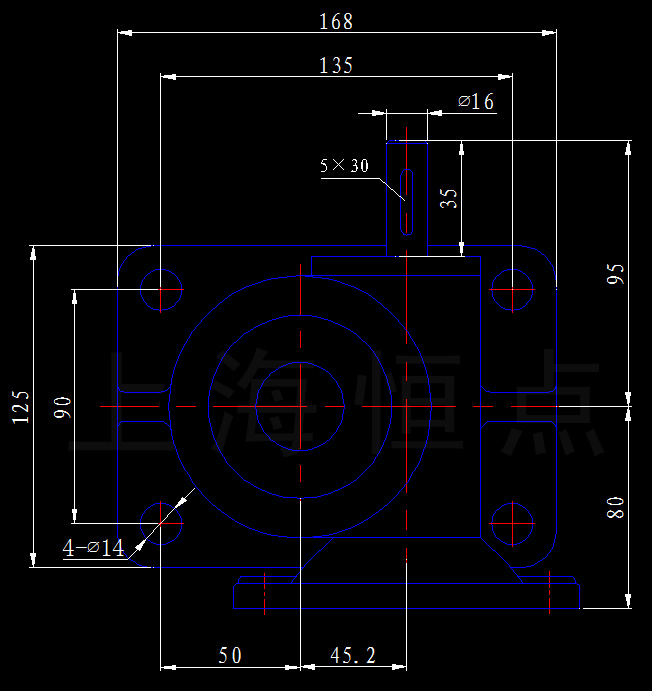 SWLD2.5-1A-II[帶電機法蘭]絲杆升降機安裝尺寸CAD圖紙