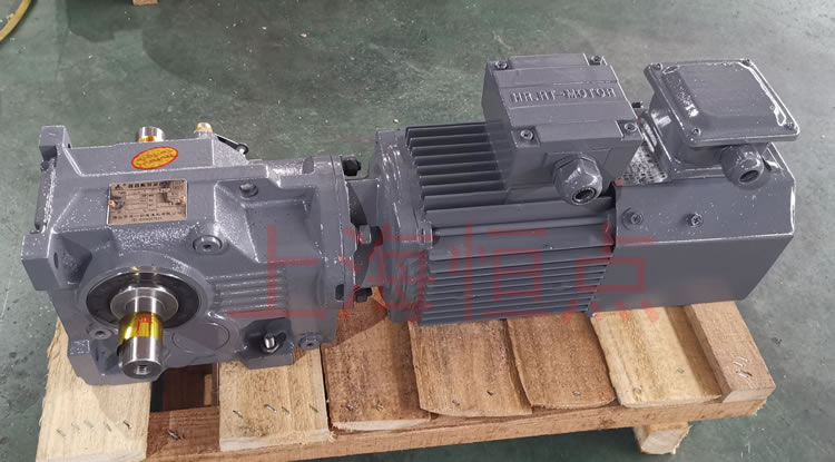 K37系列減速機輸入配變頻電機，輸出雙軸A+B 實物照片