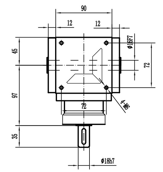 HDA09系列換向器：HDA09-2：1-E外形安裝尺寸圖3